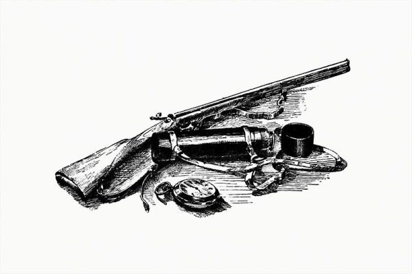 Охотничье ружье вектор чб