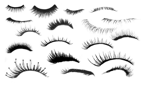 Ресницы на белом фоне