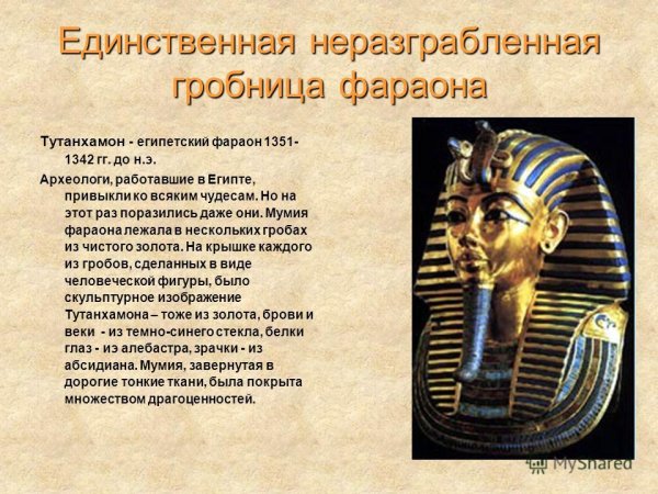 Описание гробницы Тутанхамона