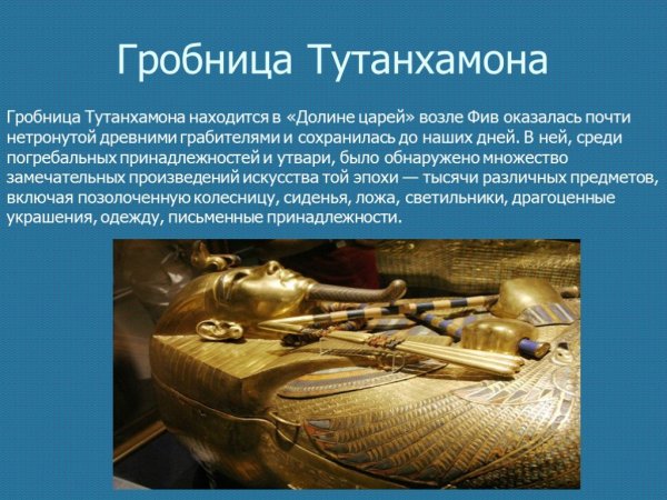 Проект Гробница фараона Тутанхамона