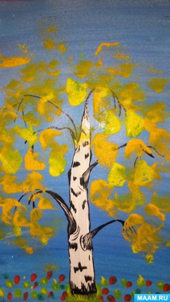 Осенний лес акрилом