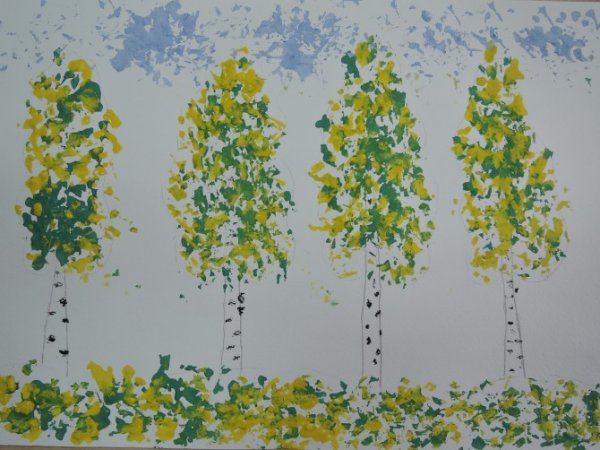 Рисование березы