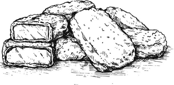 Наггетсы раскраска