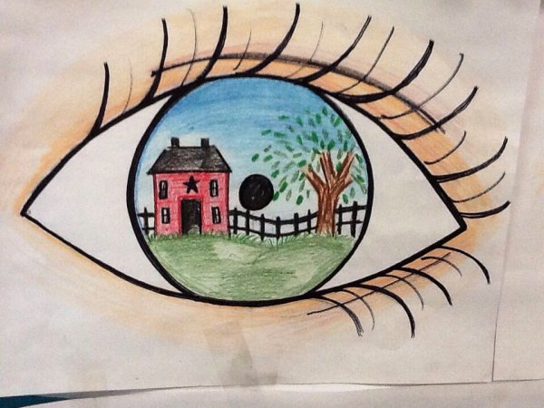 Отражение в зеркале живопись