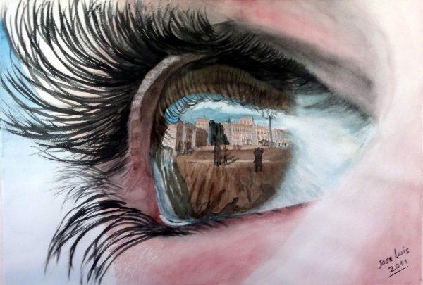 Лицо в разбитом зеркале арт