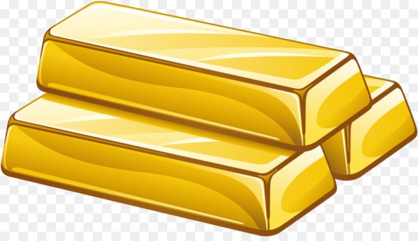Слиток золота на прозрачном фоне