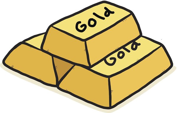 Слиток золота мультяшный
