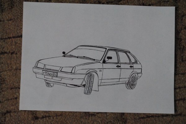 ВАЗ 2109 сзади рисунок