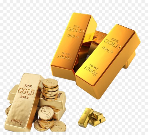 Монетки и слиток золота