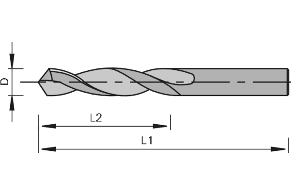 Сверло сквозное Leuco чертеж