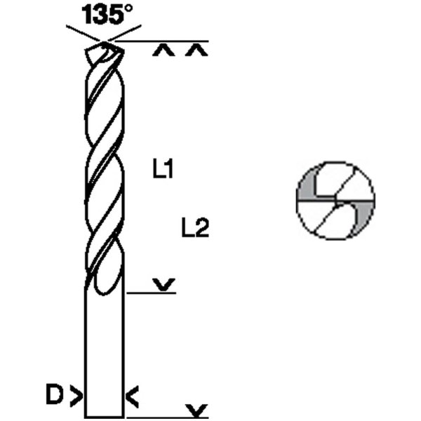 Сверло по металлу Hawera f00y145127 6 x 66 мм