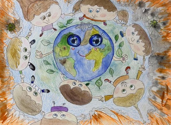 Рисунок на тему зеленая Планета