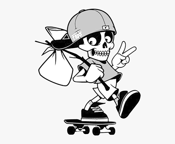 Скейтбордист арт