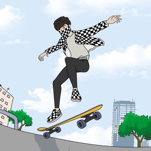 Силуэты скейтеров