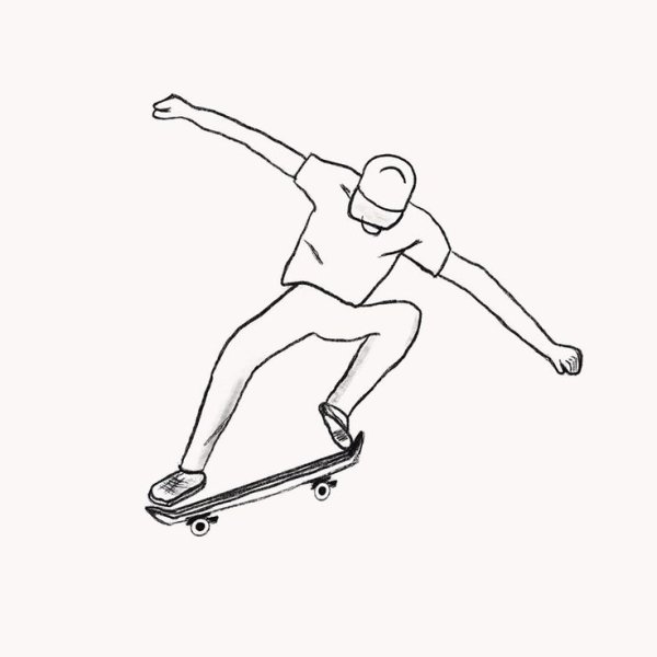 Рисунки для срисовки скейт