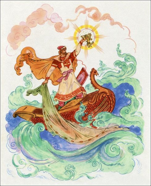 Садко рисунок легкий раскрашенный