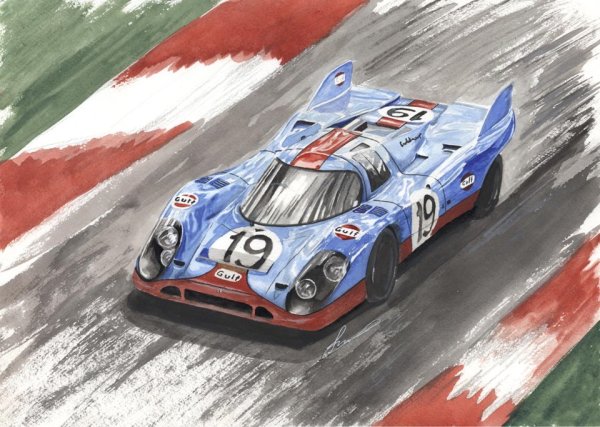 Гоночные машинки акварель