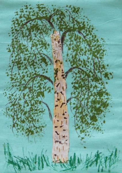 Рисование березы в старшей группе