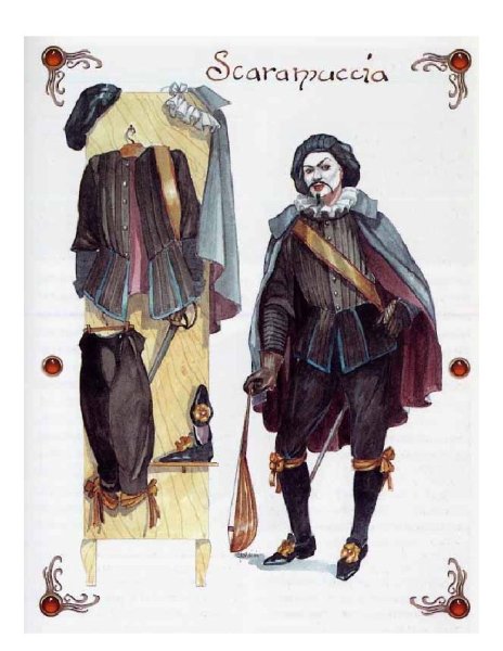 Скарамучча маска дель арте костюм