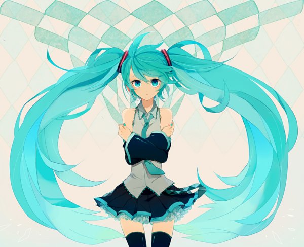 Хатсуне Мику в полный рост рисунок