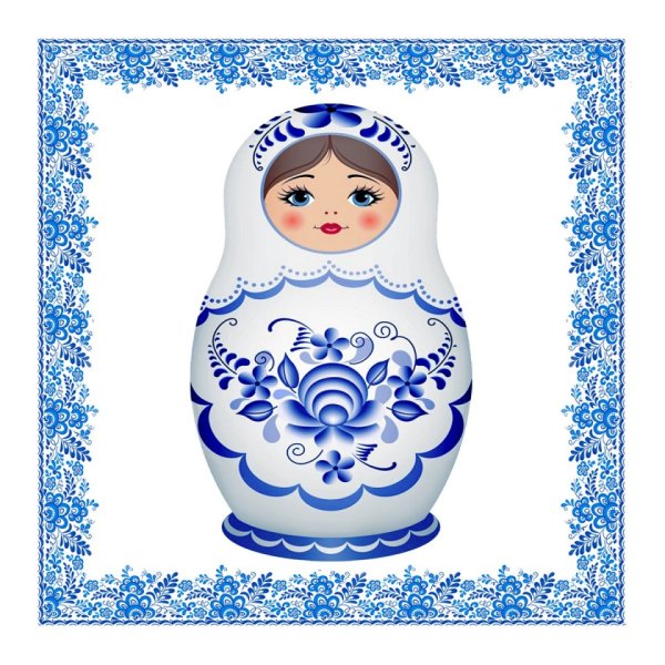 Матрешка роспись Гжель