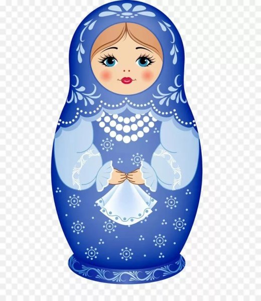 Матрешка Гжельская роспись