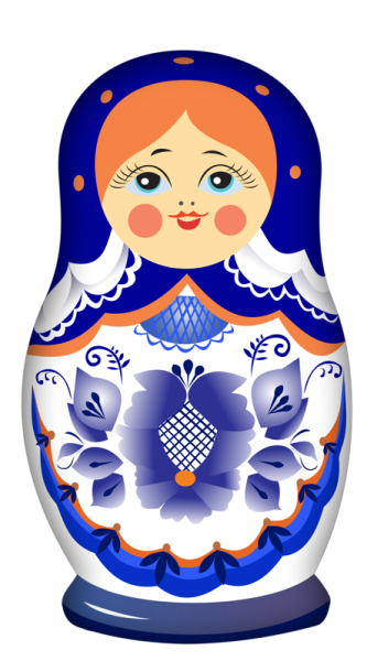 Матрешка на прозрачном фоне