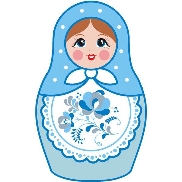 Матрешка Гжель разукрашка