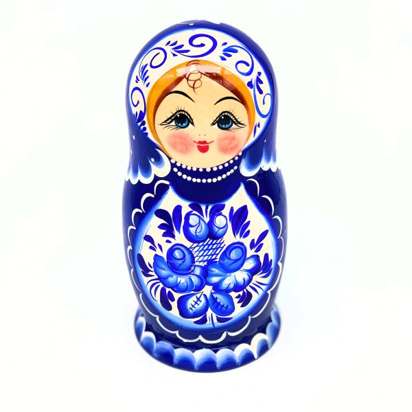 Матрешка Гжельская роспись