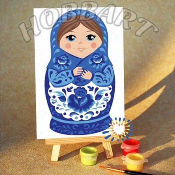 Матрешка синего цвета для детей