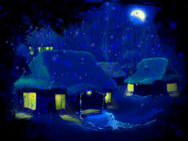 Дивный зимний вечер