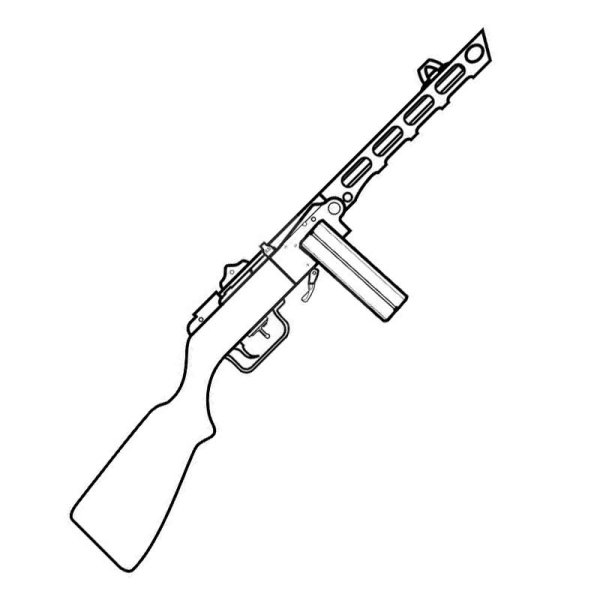 Раскраска автомат ППШ 41