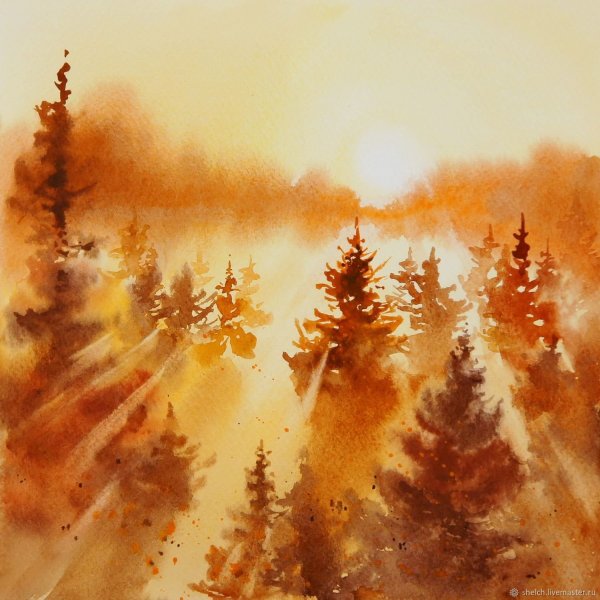 Пейзаж в теплых тонах