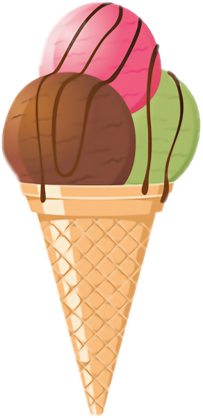 Нарисовать мороженое в рожке