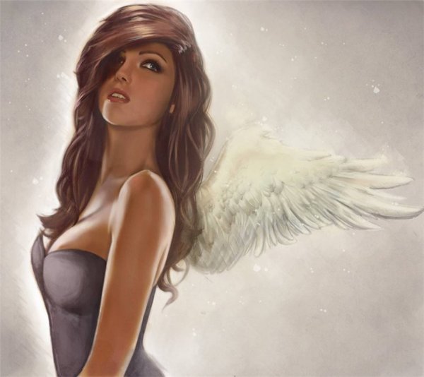Девушка с крыльями рисунок