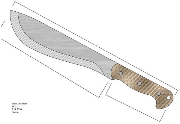 Кукри мачете чертеж