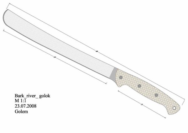Японский Gyuto нож чертежи