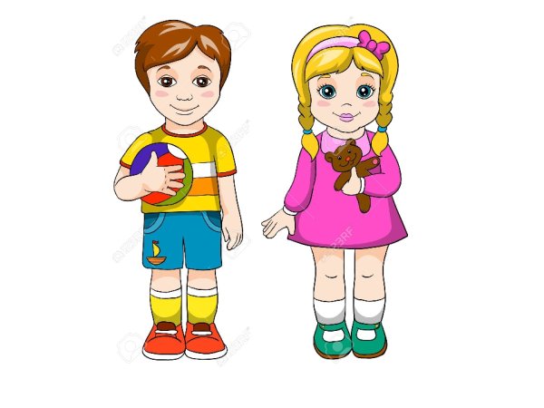 Карточки с изображением мальчика и девочки