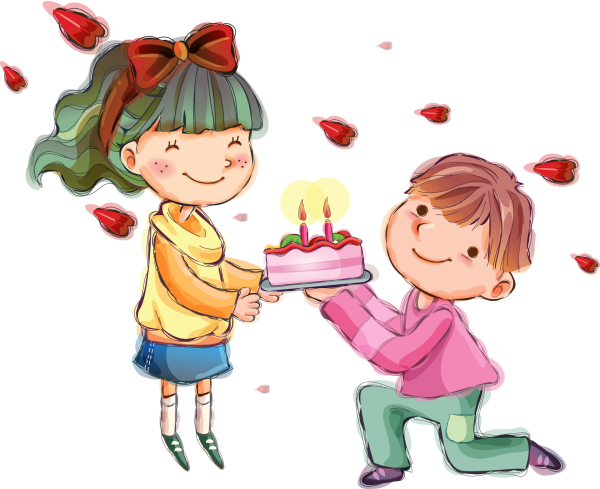 Мальчик и девочка иллюстрация