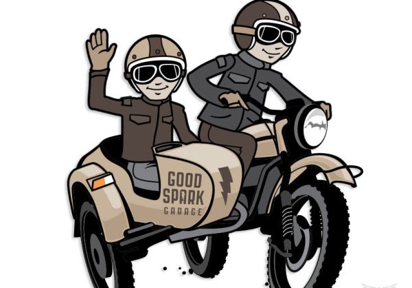 Мотоцикл с коляской карикатура