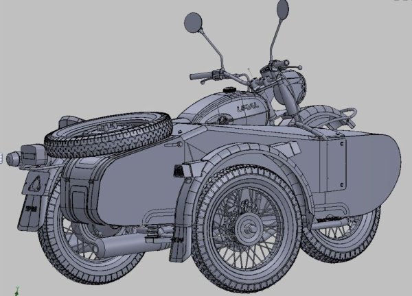 3д модель мотоцикла Урал