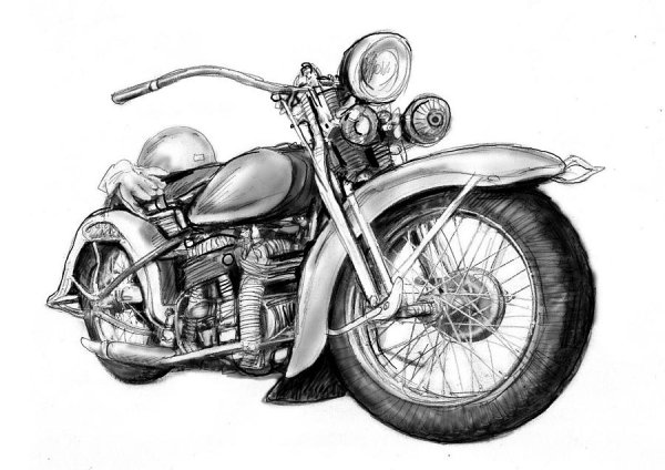 Ретро мотоциклы арт