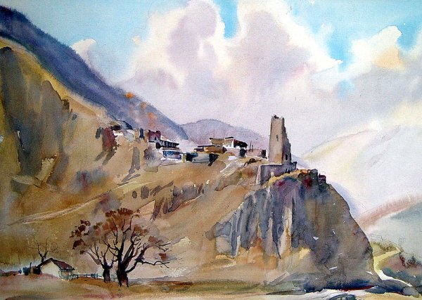 Пейзаж Дагестана рисунки