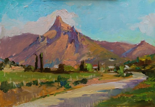 Кавказская сакля аул в горах картина