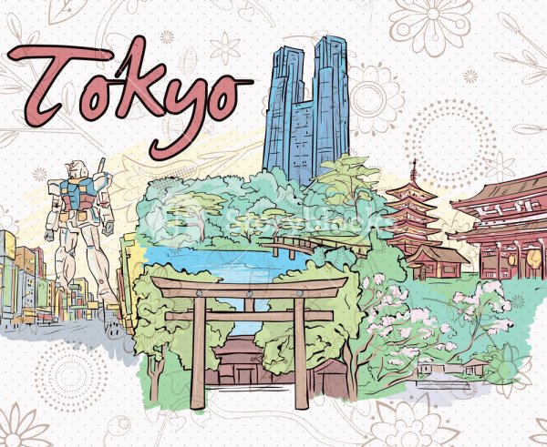 Нарисованная улица Японии