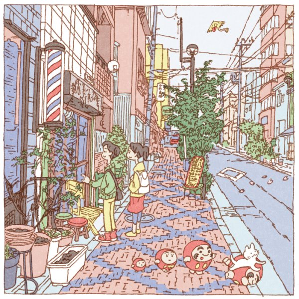 Нарисованный японский город