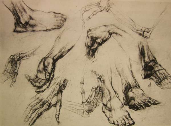 Рисунок гипсовой стопы Давида