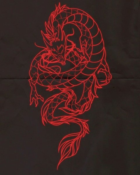 Красный дракон тату