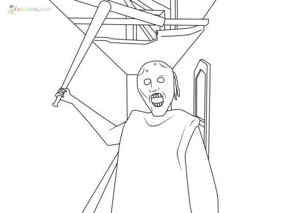 Бабка ГРЕННИ раскраска