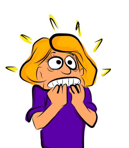 Испуганный на белом фоне